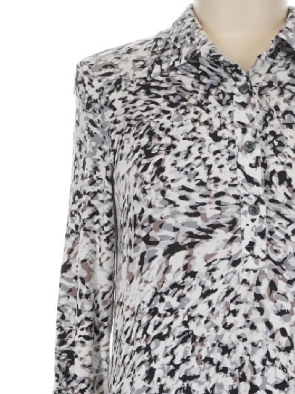 CAbi Black, White & Gray Printed Long-Sleeve Kimono - Picture 2 of 8